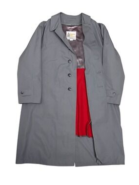 LONDON FOG Vintage Trench Coat Lined Business Casual Retro Long Jacket Mens 3XL